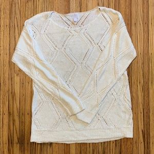 Lightweight Sparkling Creme Sweater